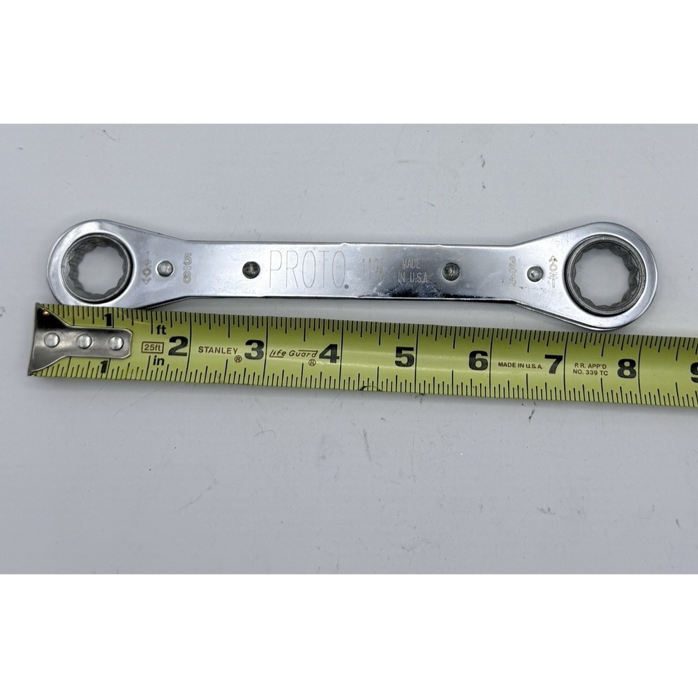 Proto 12 Pt. Dual Box End Ratcheting Wrench 5/8"‎ & 3/4"  Model 1196 USA Used